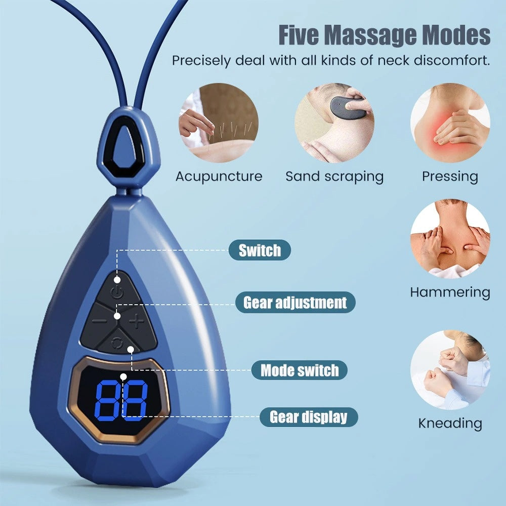 MACHORA Smart Neck Massager Heating EMS Pulse Neck Massage Apparatus Heat Electric Mini Back Body Massager Cervical Vertebra Pain Relief